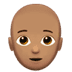 🧑🏽‍🦲 person: medium skin tone, bald display on Apple